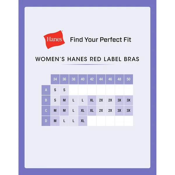 Hanes Womens Wireless Bra Size 2XL Nude Comfort Evolution Moisture Wicking - Image 6