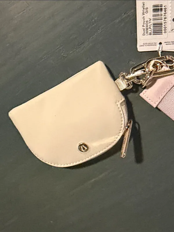 NWT lululemon athletica Pink & Cream Keychain Card Holder Set with Wrist Strap - Image 4