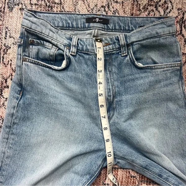 7 For All Mankind Logan Frost Stovepipe Jean with Fold Up Hem Size 26 - Image 8