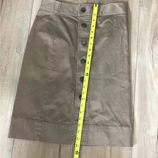 J. Crew Khaki‎ Button-Front Pencil Skirt - Image 3