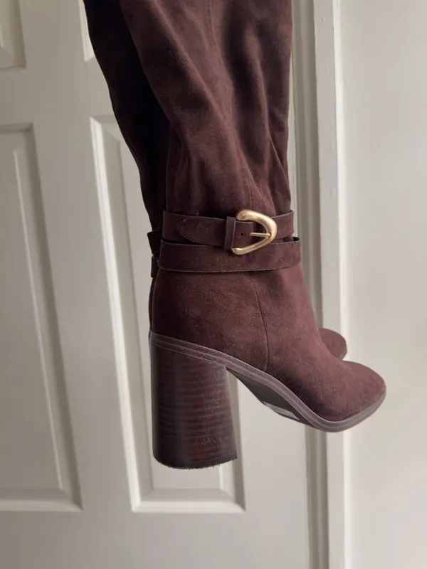 DV by Dolce Vita Brown Suede Boots Heels - Image 2