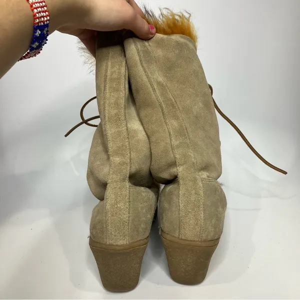 Maxine of Canada suede lace up wedge boots size 9‎ - Image 3