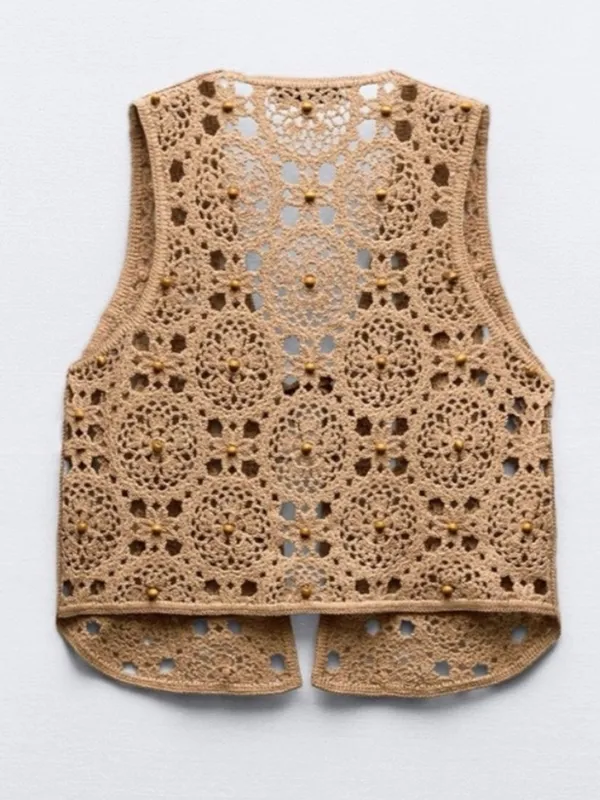 Zara Beaded Crochet Vest - Image 5