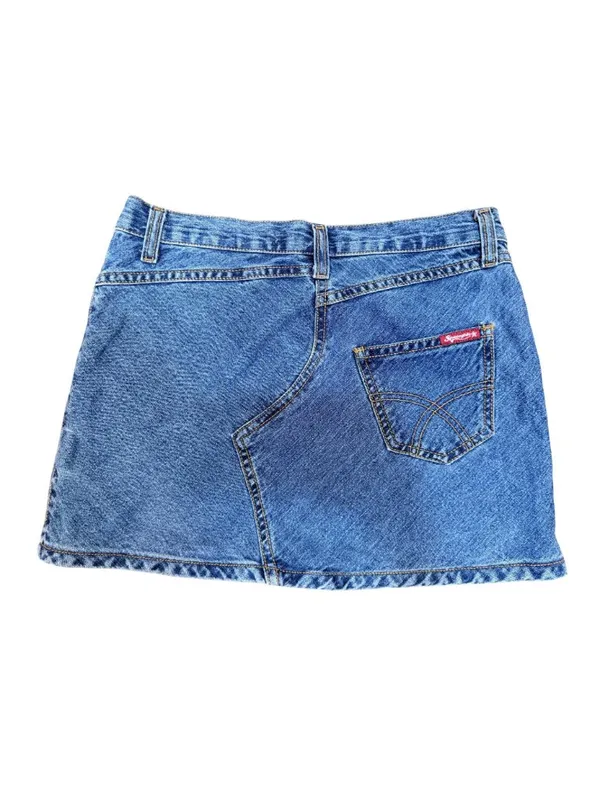 Low Rise Y2K Spacegirl Denim Mini Skirt Cargo Pocket McBling Size XS/S - Image 5