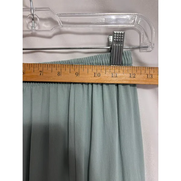 Womens Maxi Skirt Small Sage Green Side Slit Rayon Boho‎ Minimalist USA Cottage - Image 5