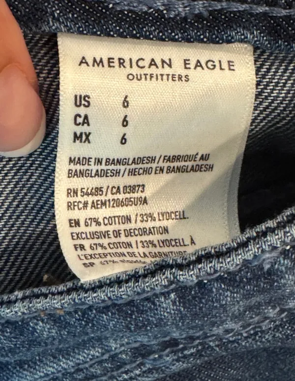 American Eagle AEO Denim Button Front Mini Skirt Lace up Western Country Jean 6 - Image 7