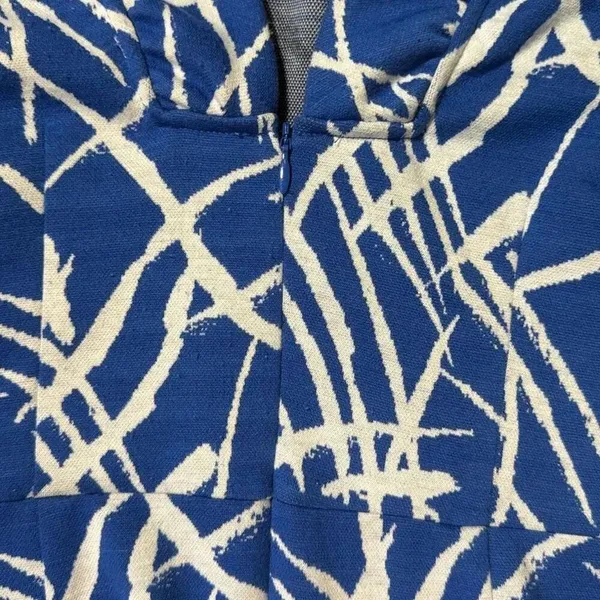 Tyler Boe Blue White Abstract Print Sleeveless Sheath Dress Size Medium #1600 - Image 10