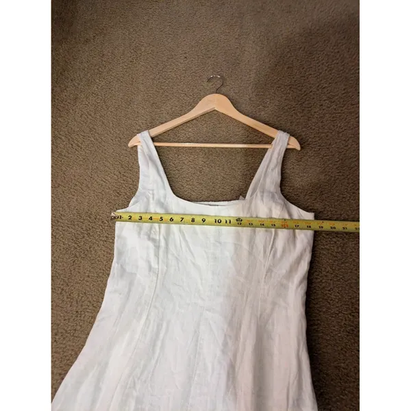 Gap Linen Blend Dress Womens Large White - Image 11