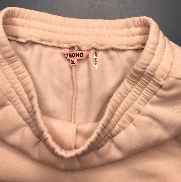 Light Tan/ Cream High Rise Sweat Shorts - Image 3