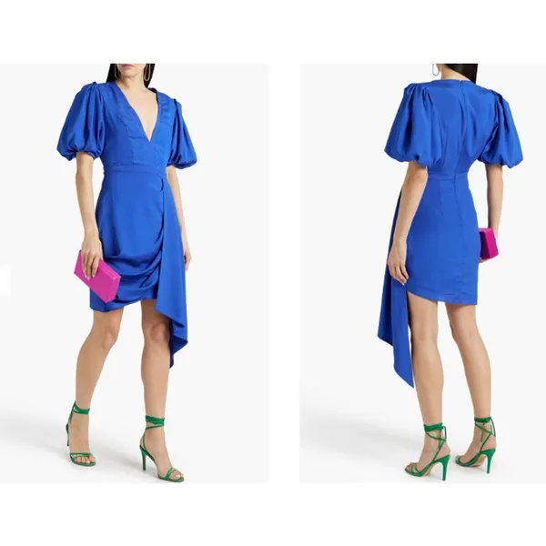 ONE33 SOCIAL Gathered crepe de chine mini dress Size 4‎ - Image 2