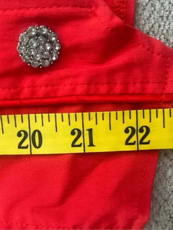 Vintage Y2k Lydia Usa Red Rhinestone Sailor Halter Corset Top - Image 5