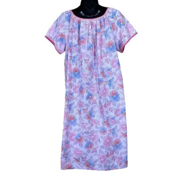 Vintage Regal Rose Floral Print Button Down Midi Dress ￼Size Medium - Image 7