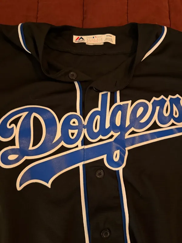 Majestic black dodgers blank jersey - Image 3