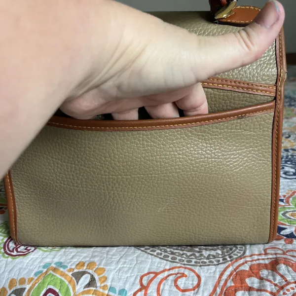 Dooney & Bourke Vintage Small AWL Satchel Taupe Brown - Image 6