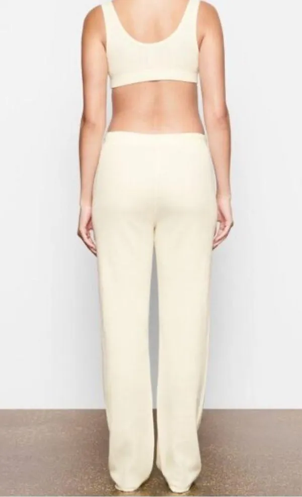 SKIMS Waffle Knit Loose Pant Off White Cream - Image 2
