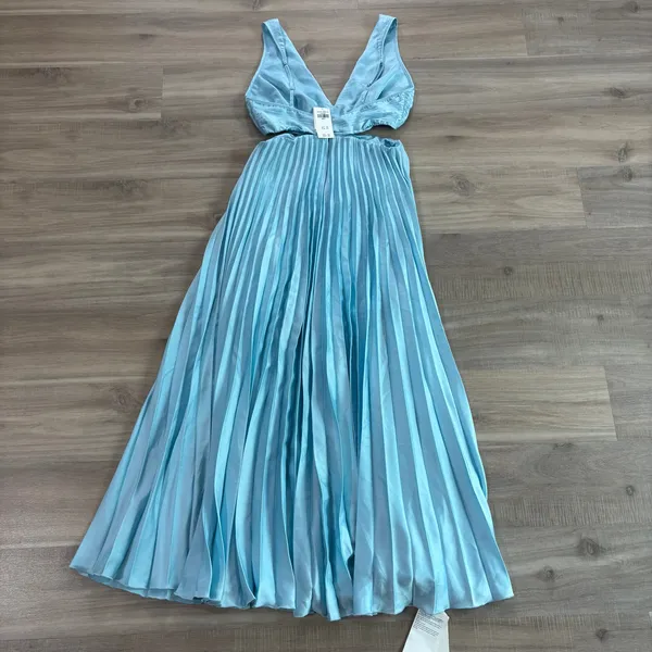 NWT Abercrombie & Fitch Giselle Pleated Cutout Maxi Dress Light Blue Women Small - Image 6