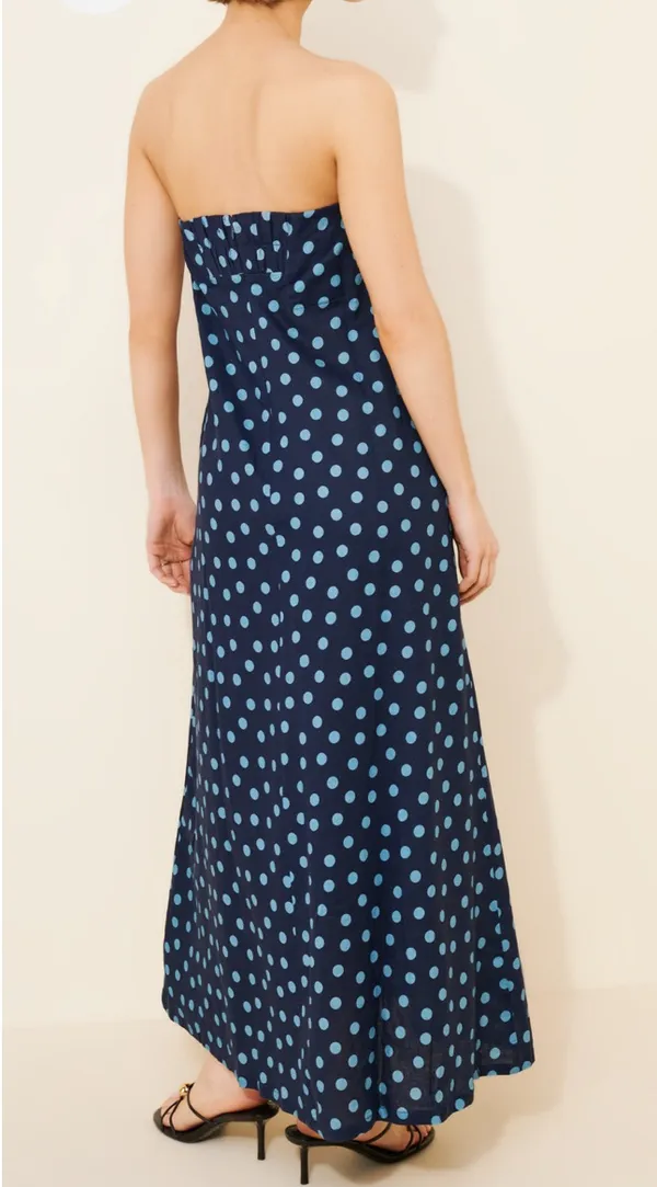 Anthropologie Linen Blend Strapless Dress - Image 2