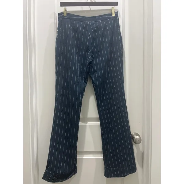 M Missoni Vintage Pinstriped Navy Trousers Sz 6 - Image 7