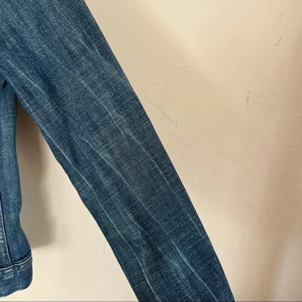 J.Crew Factory Dark Wash‎ Denim Trucker Jacket - Image 4