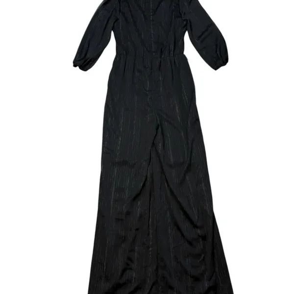 *Modcloth Jumpsuit Womens M Black Metallic Dark Romantic Whimsi Goth Feminine - Image 3