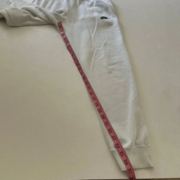 Nike Club Fleece Joggers Womens Small White Sweatpants Embroidered Swoosh - flaw - Image 13