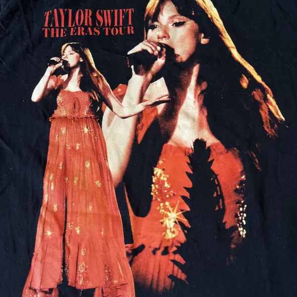 Taylor Swift Eras Tour 2023 2024 Concert T-Shirt L Black Double Sided Tee - Image 2