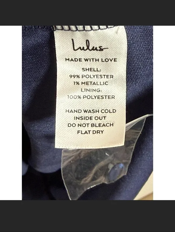 Lulus Womens Navy Blue Smocked Long Sleeve Mini Dress Size XSMALL Romantic Prepp - Image 7