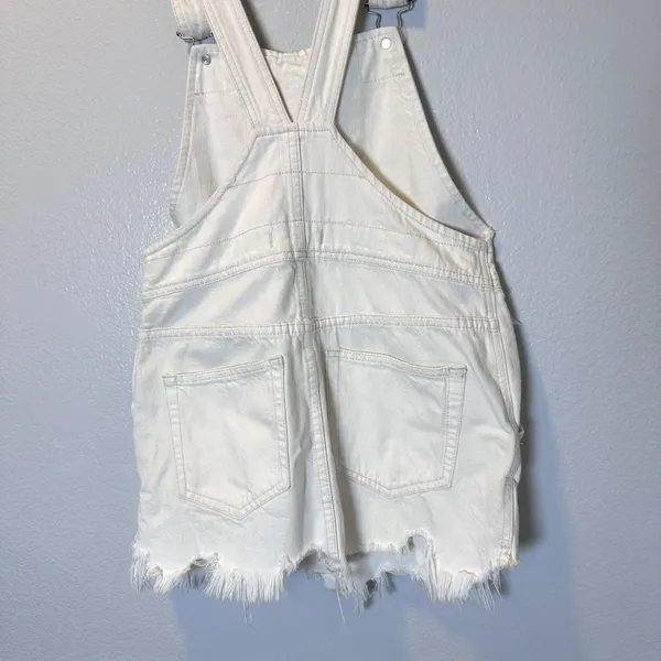 Free People Women's Size-0 Torn Up Jumper Dress‎ Skirt Overall White - Image 12