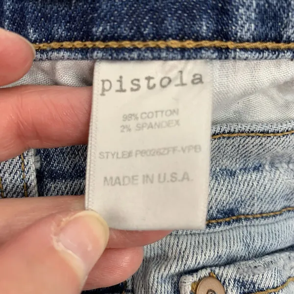 Pistola Size 26 Cassie Straight‎ Jeans Distressed Knee Holes High Rise Women’s - Image 7