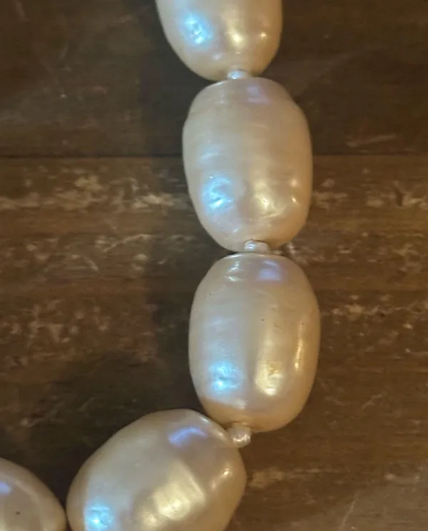 Vintage chunky faux freshwater pearl necklace - Image 3