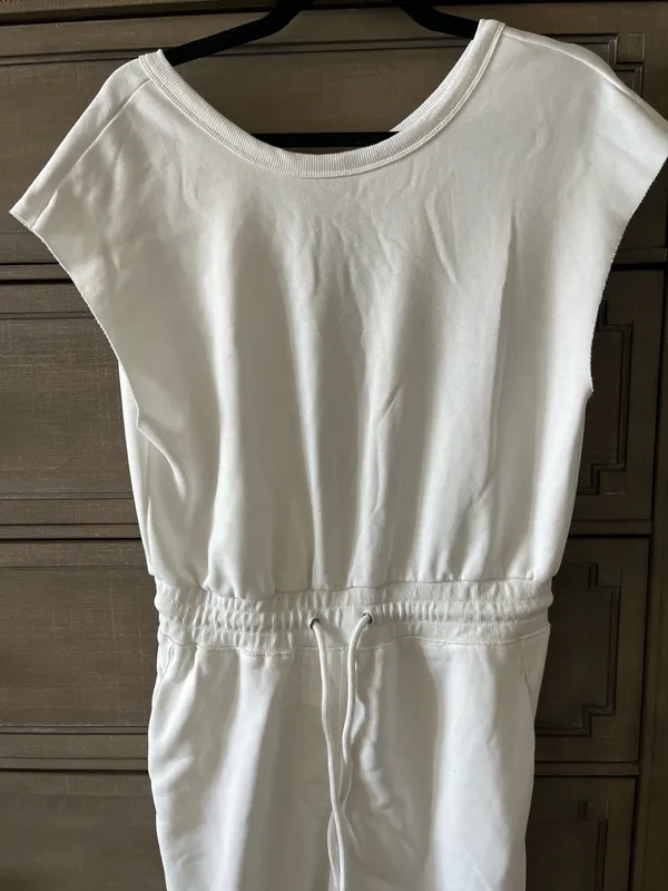 White Drawstring Jumpsuit - Image 6