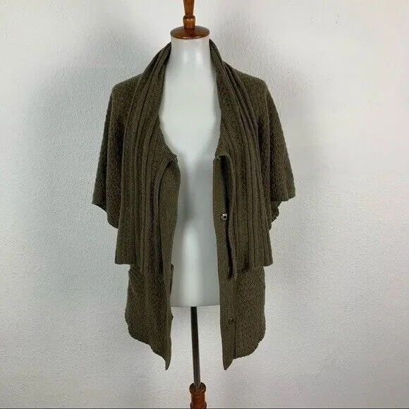 Anthropologie Sparrow Wool Blend Open Front Cardigan‎ Sweater Cozy Layering M - Image 5