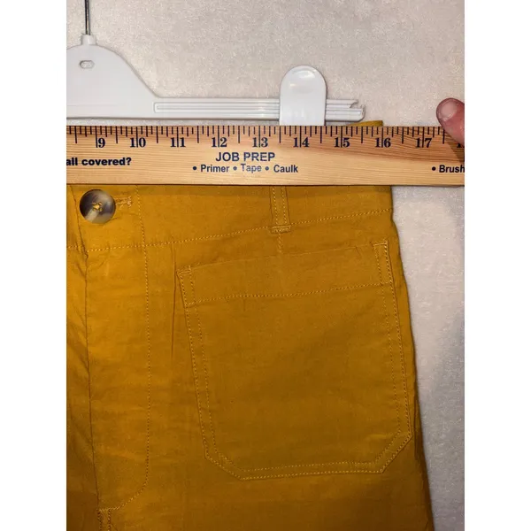 Maeve Anthropologie The Colette Mustard Yellow Embroidered‎ Wide Leg Crop Pants - Image 4