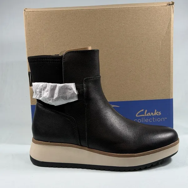 Clarks Collection Size-7M‎ Womens Zylah Rose Chelsea Boot Black Leather - Image 2