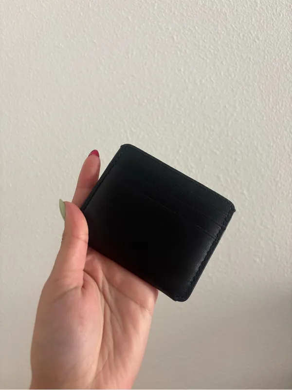 Madewell The leather card case in true black new - Image 3
