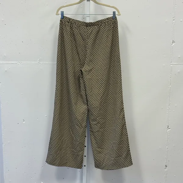 Peppermayo Geometric Diamond Print 2 Piece Set Shirt Wide Leg Pants Brown US 4 - Image 7