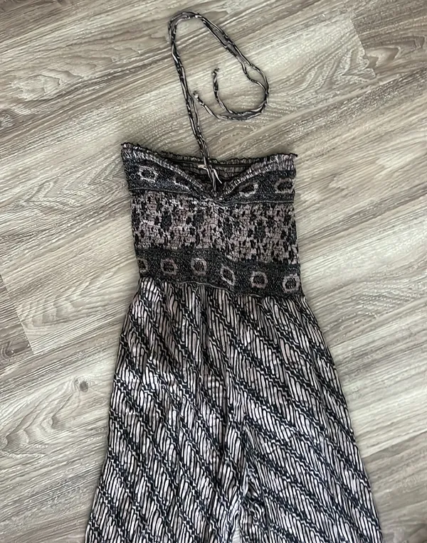 Free People Vintage Strapless Smocked Tube Wide Leg Jumpsuit - Image 6