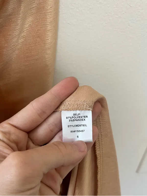 Anthropologie Flat White Champagne Slip Dress- Size Small - Image 8