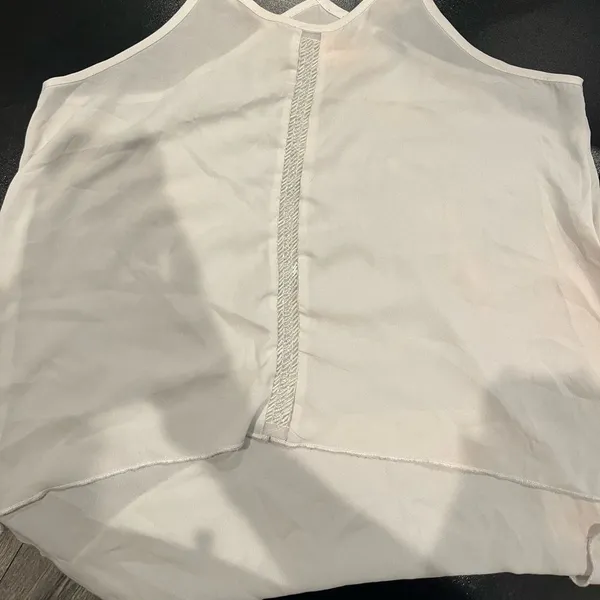 Charlotte Russe Women’s Medium White Flowy Tank Top Sleeveless Round‎ Neck - Image 2