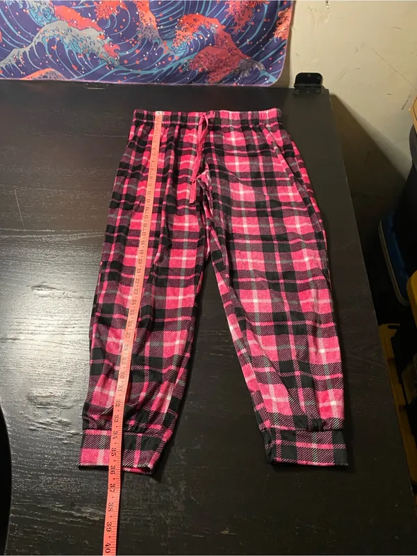 Women's Pink Plaid Fleece Pajama Pants - Cozy Lounge Bottoms - Image 4