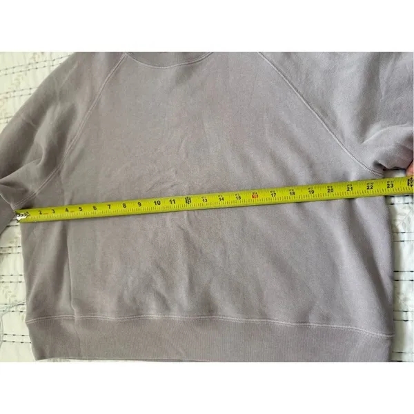 SKIMS French Terry Shrunken Crew Sweatshirt Mineral Gray L NWT - Image 5