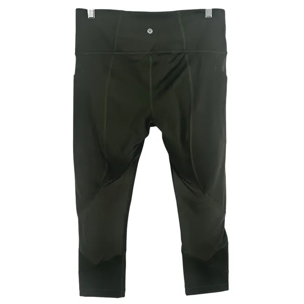 Lululemon Running Leggings Womens 10 Capri Crop Pace Revival High Rise 22" Green - Image 4