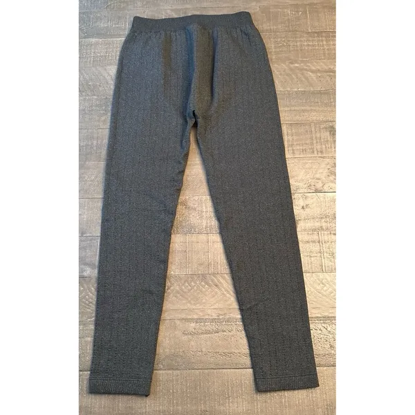 Aeropostale Women's Dark Gray Textured Knit Leggings Size Large - Image 5