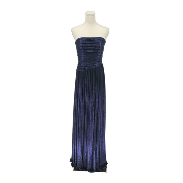 New!‎ Retrofête Navy Strapless Metallic Pleated Gown Size Small $695 - Image 6
