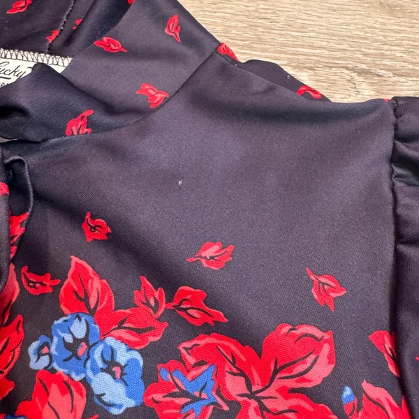 Vintage 70s Lucky Winner‎ Floral Print Long Sleeve Midi Dress Retro Medium M - Image 9