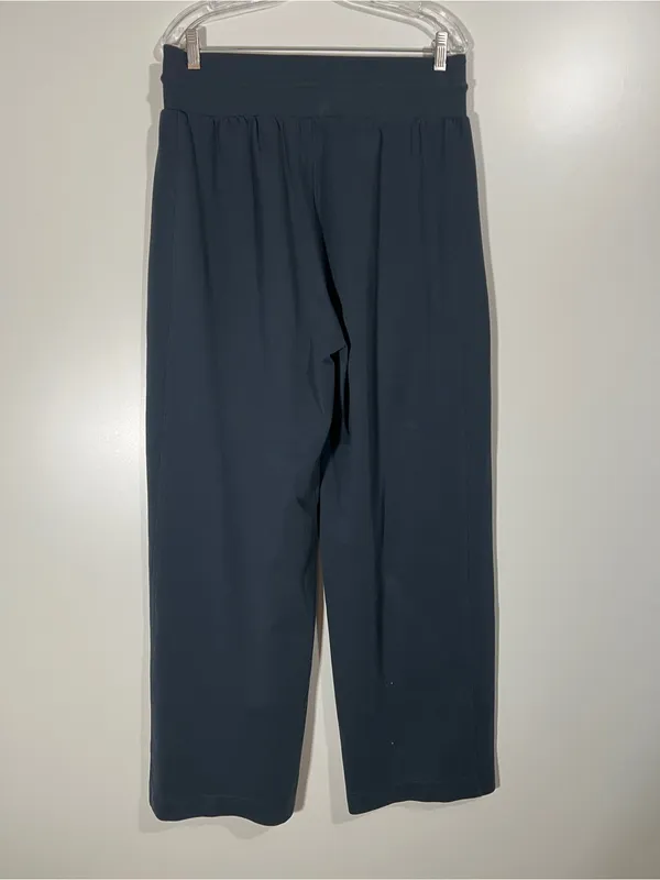 Old Navy Dynamic Fleece Pants Extra High Rise Wide Leg Size L Tall Dark Blue - Image 4