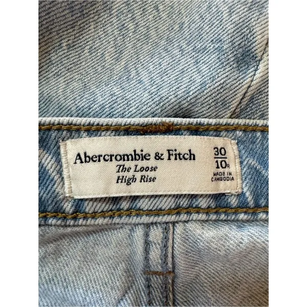 Abercrombie Fitch High Rise Loose Jeans Light Wash Size 30/10 Denim - Image 5