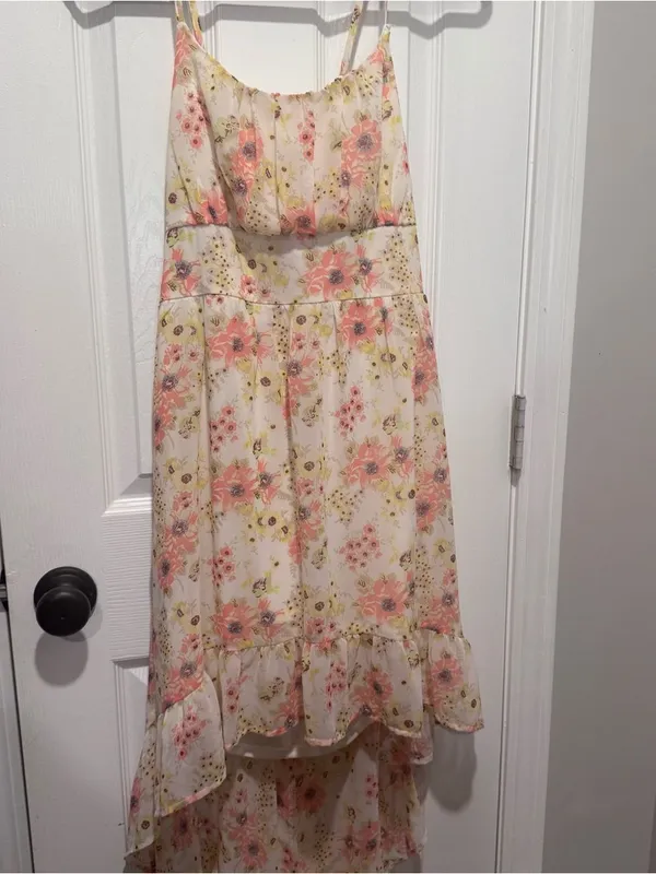 AS U WISH Floral Sundress Large Cottagecore Tie Back Cutout Midi Dress - Image 5