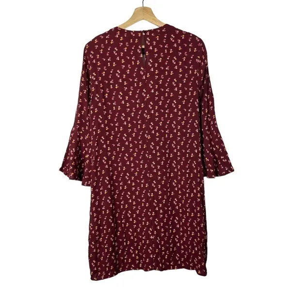 A.N.A Red Floral‎ Long Sleeve Shift Dress M - Image 2