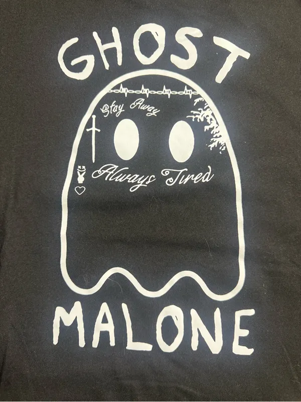 SHEIN Black Tee with White Ghost Malone Graphic - Image 5